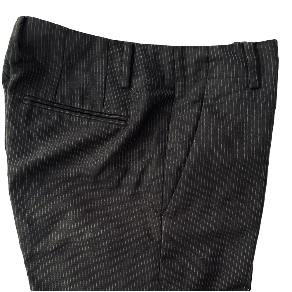 +J Pin Silk Striped Slim Capri Slacks with slit front/ 2 rear pockets Sz2